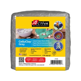 ACTIVA® CelluClay The Original Instant Paper Mache, Dries Gray